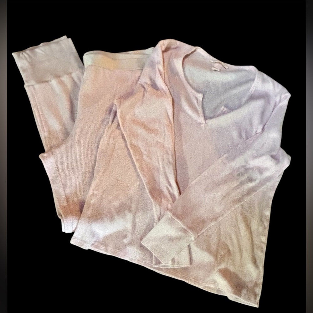 🩷Victoria’s Secret Thermal Long PJ Set in Baby Pink NWOT Jogger Pant Size XL🩷 - Picture 2 of 10
